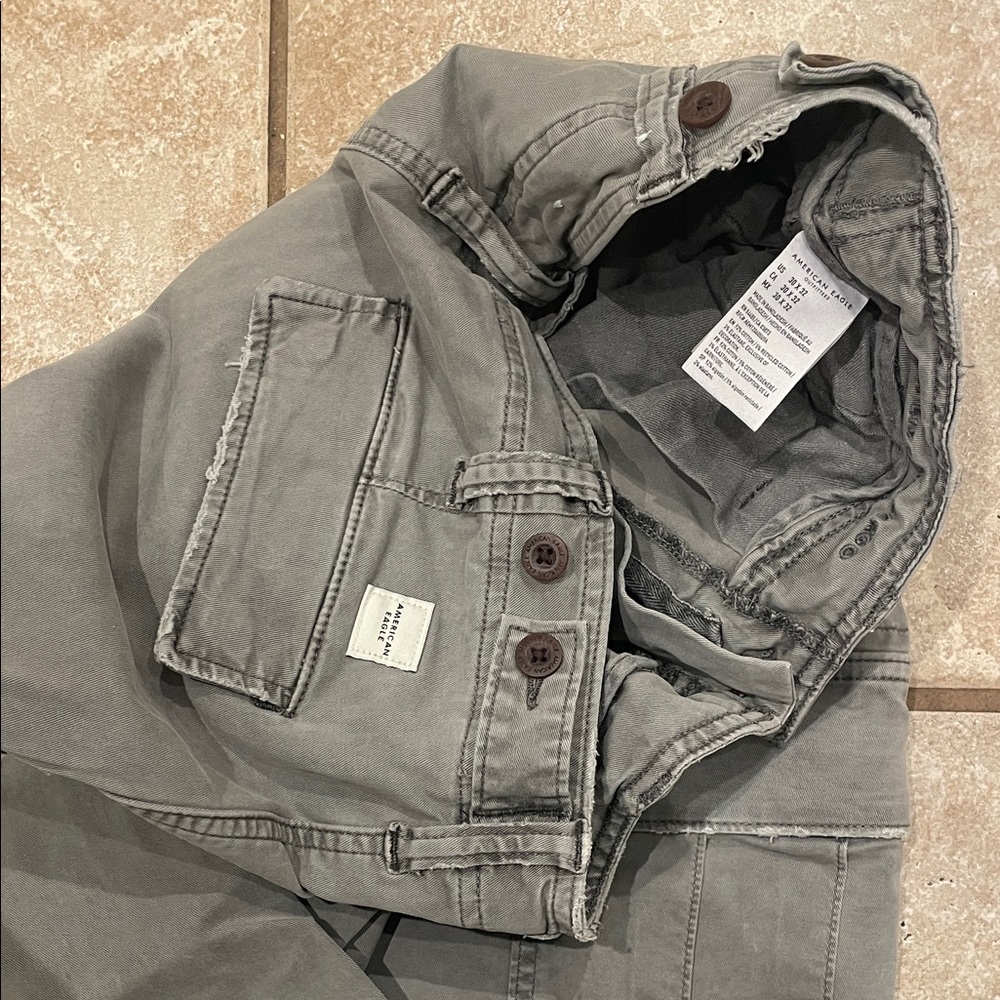 American Eagle Outfitters Men's Cargo Pants in Gray - Picture 3 of 14